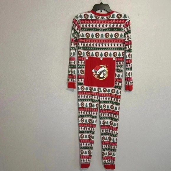 Buc-ee's Youth Beaver Inspired Striped XMas Christmas One Piece Pajamas - Picture 5 of 5